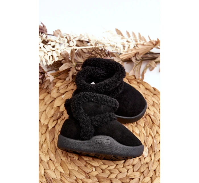 Dětské sněhule na suchý zip černé Unitia Dětské sněhule na suchý zip černé Unitia