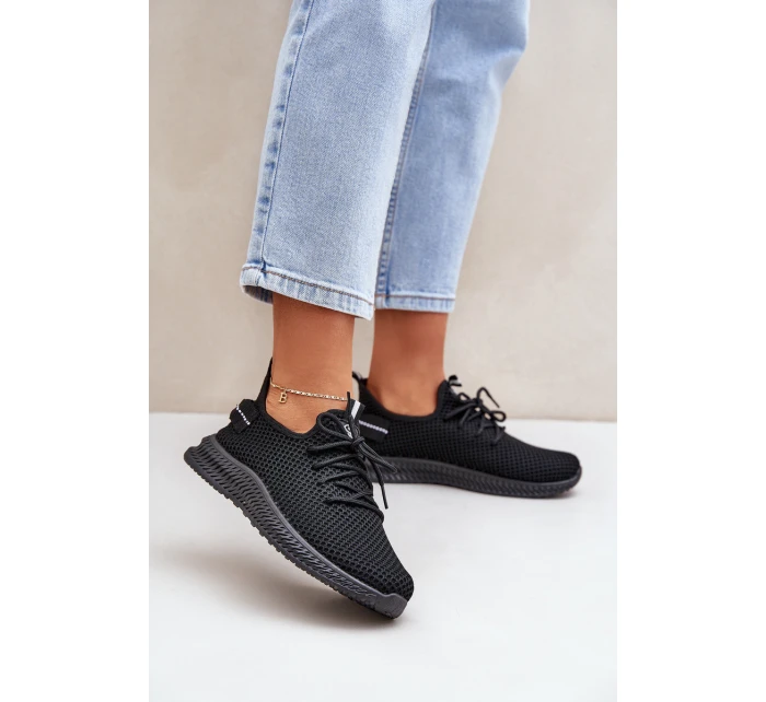 Síťované Nazouvací Sportovní Boty Dámské Černé model 21683372 - Boto Síťované Nazouvací Sportovní Boty Dámské Černé model 21683372 - Boto