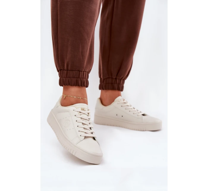 Nízké Dámské Tenisky Z Eko Kůže Big Star model 21686472 Béžové - Big Star Shoes