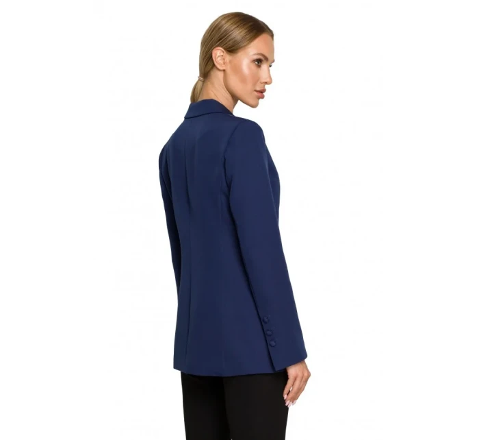 M701 Sako s jedním knoflíkem a asymetrickými kapsami - tmavě modré