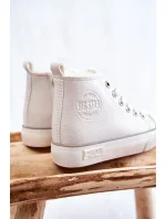 Dětské vysoké tenisky se zipem Big Star KK374227 Bíle Dětské vysoké tenisky se zipem Big Star KK374227 Bíle