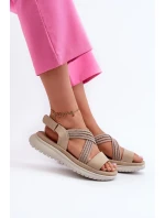 Lehké dámské pohodlné sandály na suchý zip Béžová Ceclea Lehké dámské pohodlné sandály na suchý zip Béžová Ceclea