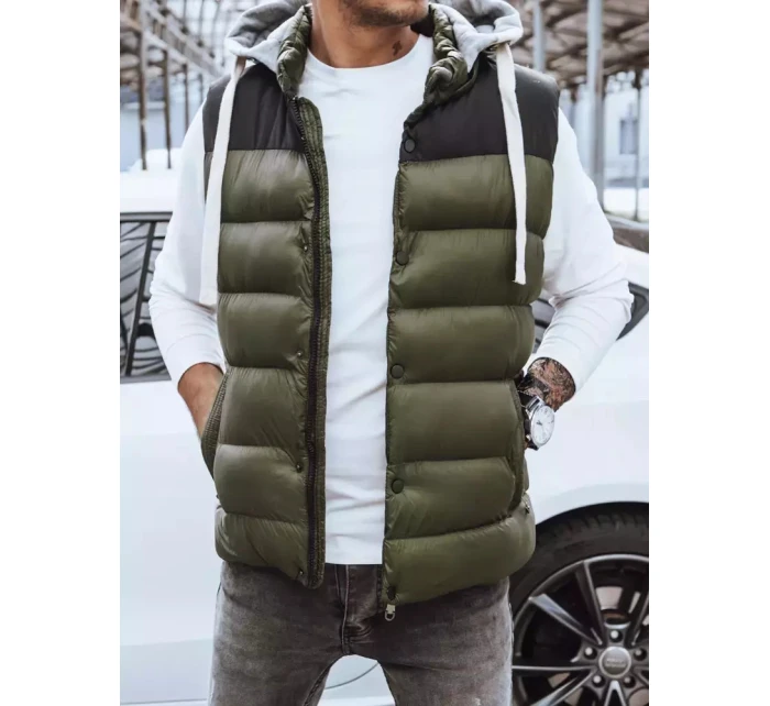 Pánská vesta s kapucí zelená FashionStreet TX3935z