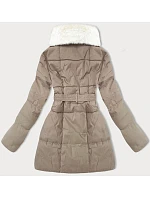 Dámská bunda se stojáčkem a kožešinou J Style světle béžová (16M9165-62) Dámská bunda se stojáčkem a kožešinou J Style světle béžová (16M9165-62)