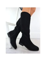 Černé ažurové dámské boty S.Barski 533