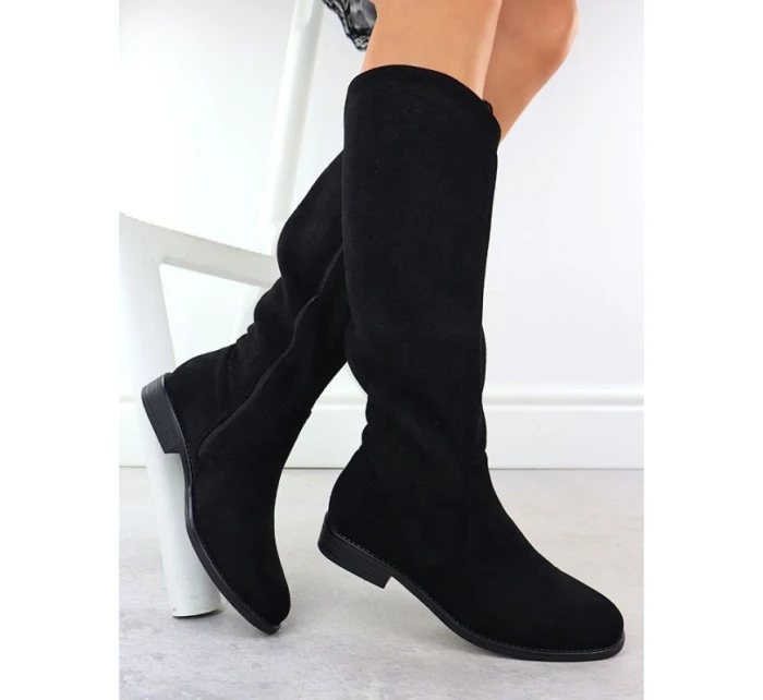 Černé ažurové dámské boty S.Barski 533