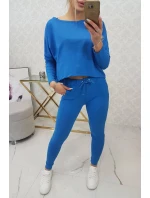 Souprava s oversize halenkou chrpově modré barvy