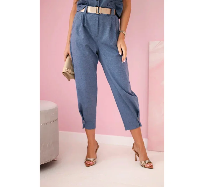 Set vesta + kalhoty džínový melír