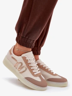 Nízké Dámské Sportovní Boty Z Eko Kůže Béžové Iladira