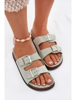 Dámské Pantofle S Přezkami Mátové model 21699061 - Boto