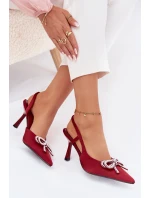 Červené dámské lodičky s mašlí a patou model 21786997 - Boto Červené dámské lodičky s mašlí a patou model 21786997 - Boto
