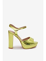 Dámské sandály na vysokém podpatku zelené model 22103033 - Boto