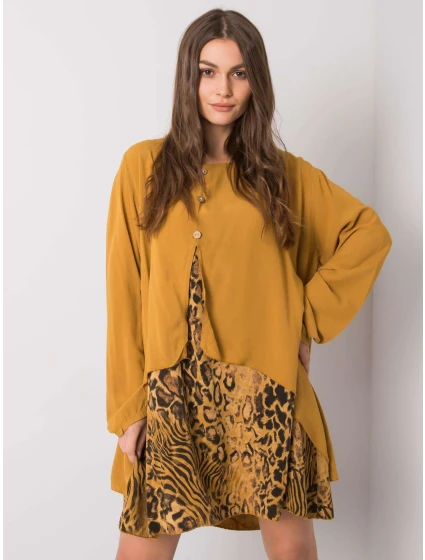 Šaty DHJ SK 21451.50 tmavě žlutá