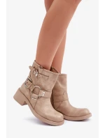 Dámské Kožené Kotníkové Boty Na Nízkém Bloku Podpatku S Pásky Zazoo 3644 Béžové Dámské Kožené Kotníkové Boty Na Nízkém Bloku Podpatku S Pásky Zazoo 3644 Béžové