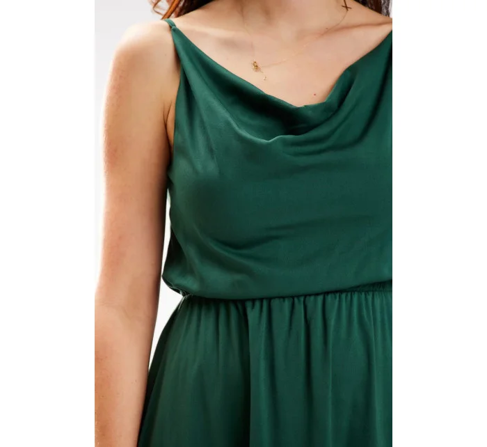 Dámské šaty A579 Tmavě zelená - Awama
