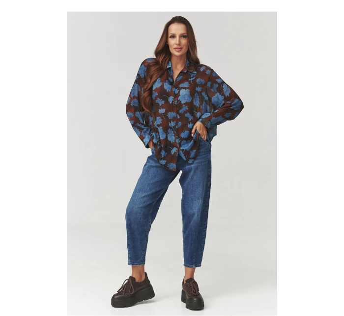 Košile s dlouhým rukávem model 219728 Makadamia Košile s dlouhým rukávem model 219728 Makadamia