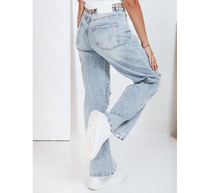 Dámské džíny s širokým žebrováním modré FashionStreet UY2794 Dámské džíny s širokým žebrováním modré FashionStreet UY2794