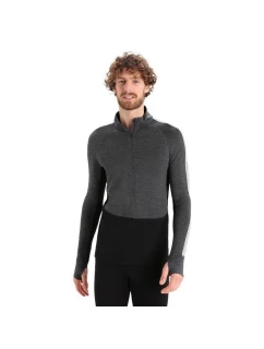 Icebreaker pánské termotriko M Zoneknit 260 LS Half Jet H/BLK grey (IB0A56HF585)