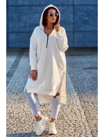 Zateplená mikina s bočními rozparky ecru Zateplená mikina s bočními rozparky ecru