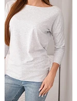 Dámská halenka s lodičkovým výstřihem světle šedá