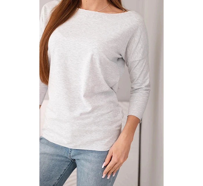 Dámská halenka s lodičkovým výstřihem světle šedá