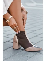 Dámské kotníkové boty na masivním podpatku na zip hnědé model 21709971 - Boto Dámské kotníkové boty na masivním podpatku na zip hnědé model 21709971 - Boto