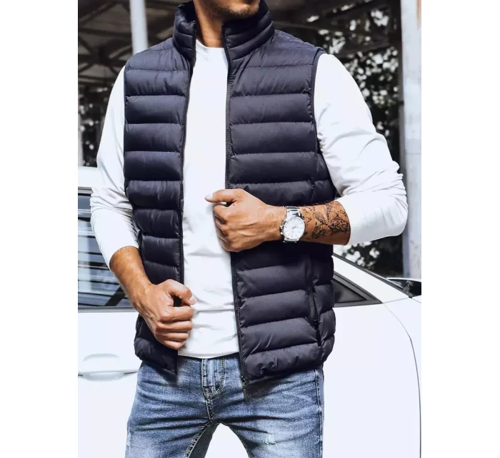 Pánská prošívaná tmavě modrá vesta FashionStreet TX4130 Pánská prošívaná tmavě modrá vesta FashionStreet TX4130