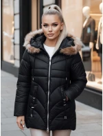 Dámská zimní bunda MELOMA prošívaná s kapucí černá Dstreet TY4713