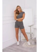 Bavlněná souprava s kraťasy grafitová Bavlněná souprava s kraťasy grafitová