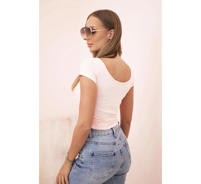 Dámská klasická bavlněná blůza s krátkým rukávem modrá