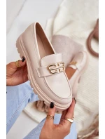 Dámské Mokasíny Se Zlatým Detalem Béžové model 21683267 - Boto