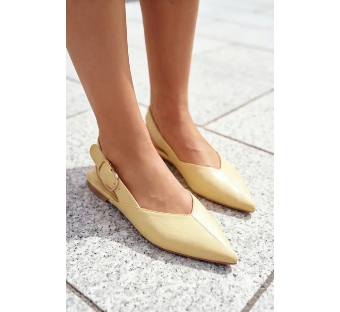 Lakované baleríny s přezkou Žluté Rinalle