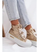 Dámské tenisky na platformě se zlatými přezkami Gracella