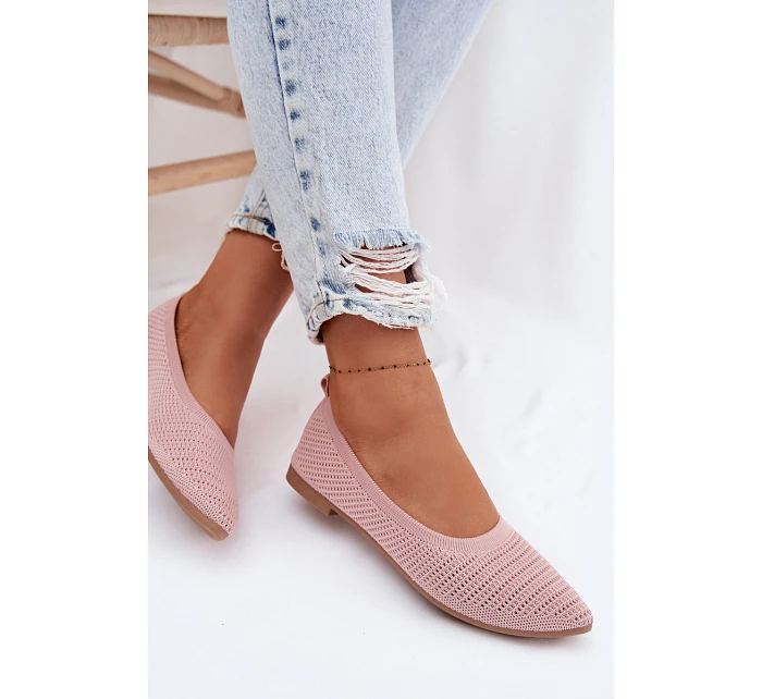 Síťované Textilní Baleríny Dámské Růžové model 22102858 - Boto Síťované Textilní Baleríny Dámské Růžové model 22102858 - Boto