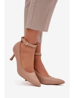 Lodičky s páskem Perrine – tmavě béžové Lodičky s páskem Perrine – tmavě béžové