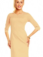 Dámské značkové šaty LENTAL DANUTA s 3/4 rukávem středně dlouhé béžové - Béžová - Lental