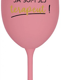 DOBRÝ  SOM TERAPEUT! ružový pohár na víno 350 ml model 22163879 - Giftela