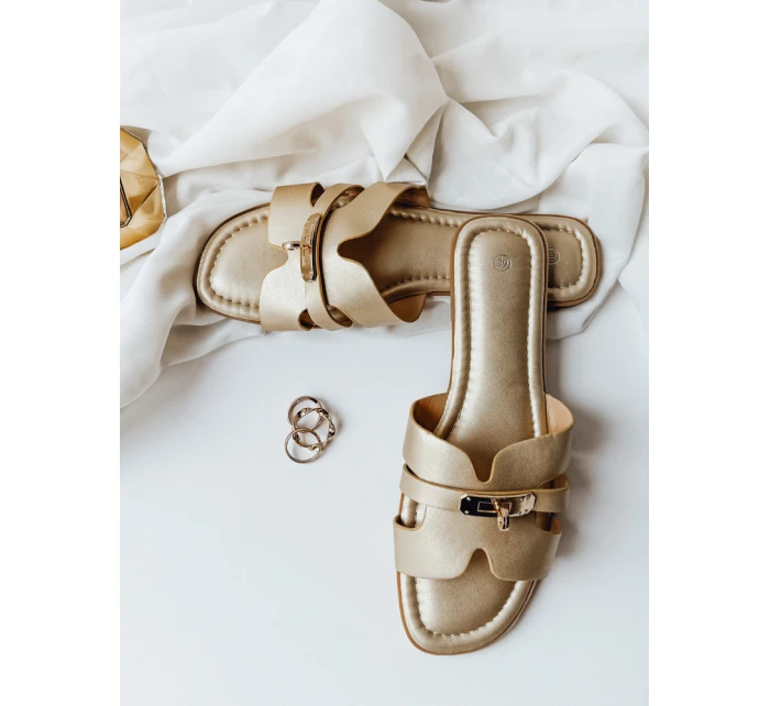 zlaté dámské žabky model 21990195 - Dstreet zlaté dámské žabky model 21990195 - Dstreet