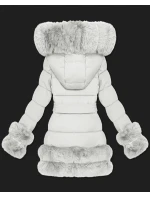 Světle béžová elegantní bunda pro přechodné období s kožešinou S'West (B8526-26)