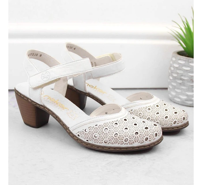 Kožené pohodlné sandály W model 22066508 white - Rieker