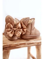 Dívčí teplé sněhule s mašlemi Béžove model 21597291 - Boto Dívčí teplé sněhule s mašlemi Béžove model 21597291 - Boto