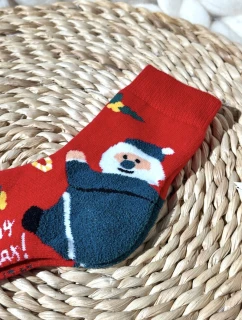 Dětské Vánoční Bavlněné Ponožky S model 21667947 Červené - Aura.via