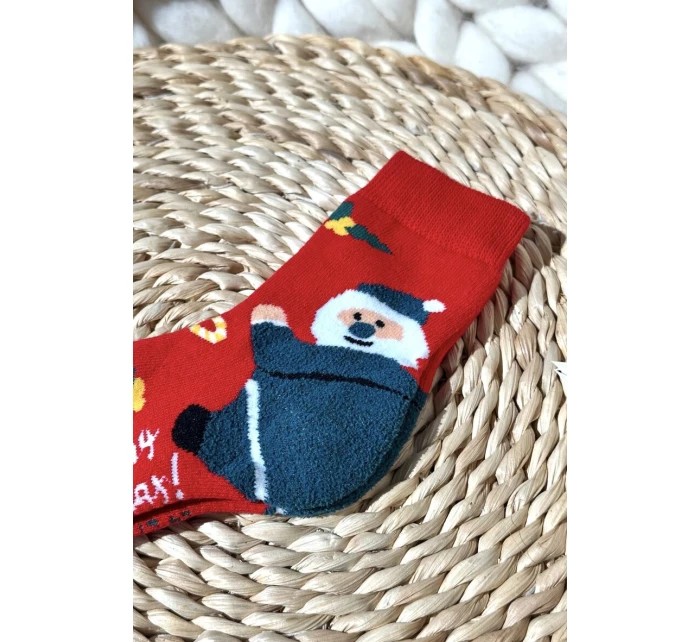Dětské Vánoční Bavlněné Ponožky S model 21667947 Červené - Aura.via