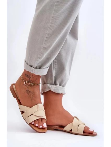Dámské materiálové sandály Bežová Aversa Dámské materiálové sandály Bežová Aversa