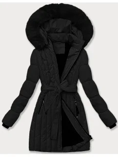Černá dámská zimní bunda s ozdobným prošíváním model 21248265 - S'WEST