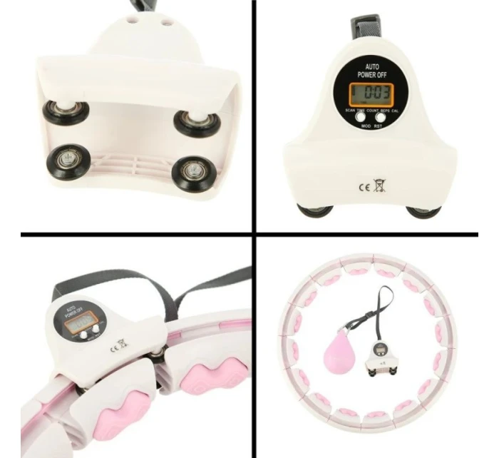 Obruč HMS HHW06 s výstupky, závažím a počítadlem růžová