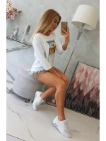 Halenka s potiskem Letní auto bílá Halenka s potiskem Letní auto bílá