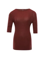 Dámské triko s tříčtvrtečním rukávem nax NAX NOVAKA madder brown Dámské triko s tříčtvrtečním rukávem nax NAX NOVAKA madder brown