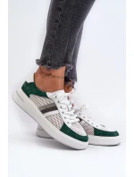 Dámské kožené tenisky D&A zeleno-bílé Dámské kožené tenisky D&A zeleno-bílé
