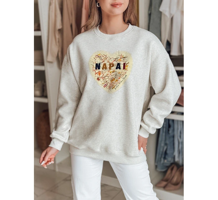 Dámská oversize mikina se srdcem SERDUCHOVA šedá FashionStreet BY1440